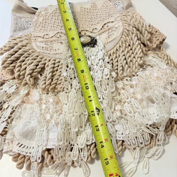 Antique Lace Layered Shabby Chic Bag Ruffle Purse Crossbody Shoulder Adj Strap - Picture 7 of 12